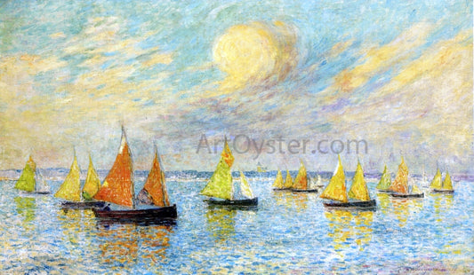  Ferdinand Du Puigaudeau The Return of the Fishing Fleet, Croisic - Hand Painted Oil Painting