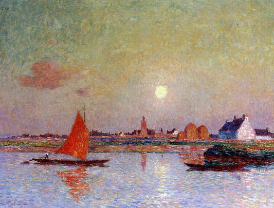  Ferdinand Du Puigaudeau The Return of the Sailboat - Hand Painted Oil Painting