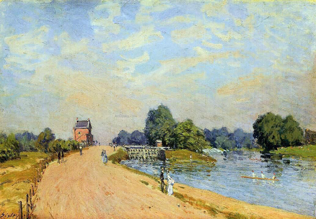  Alfred Sisley The Road from Hampton Court - Hand Painted Oil Painting