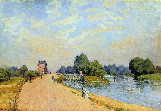  Alfred Sisley The Road from Hampton Court - Hand Painted Oil Painting