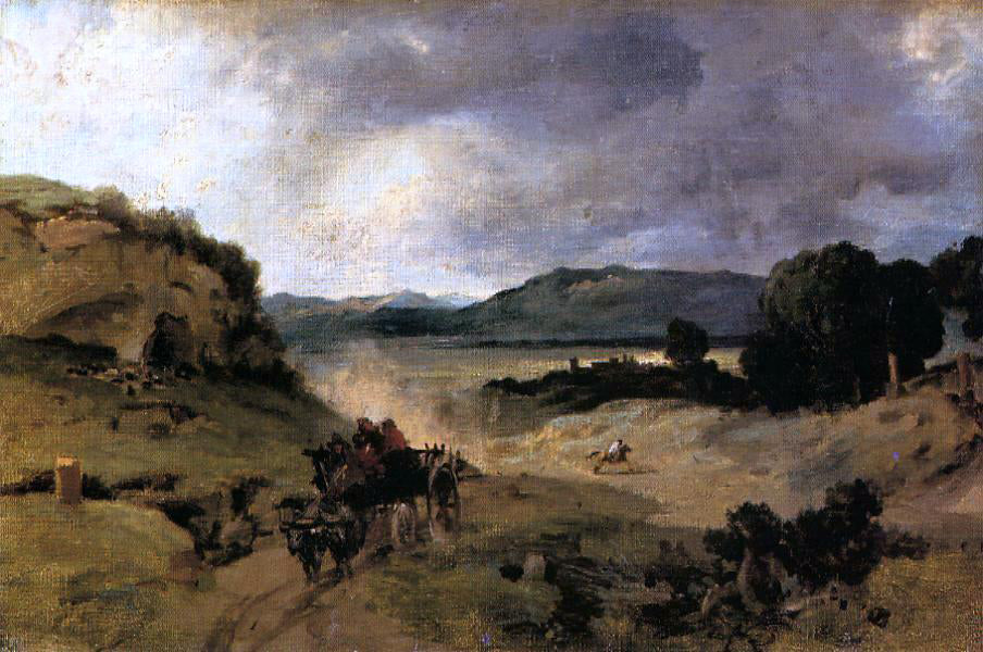  Jean-Baptiste-Camille Corot The Roman Campagna (also known as La Cervara) - Hand Painted Oil Painting