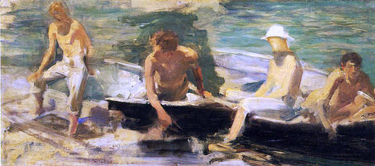  Henry Scott Tuke The Rowing Party - Hand Painted Oil Painting