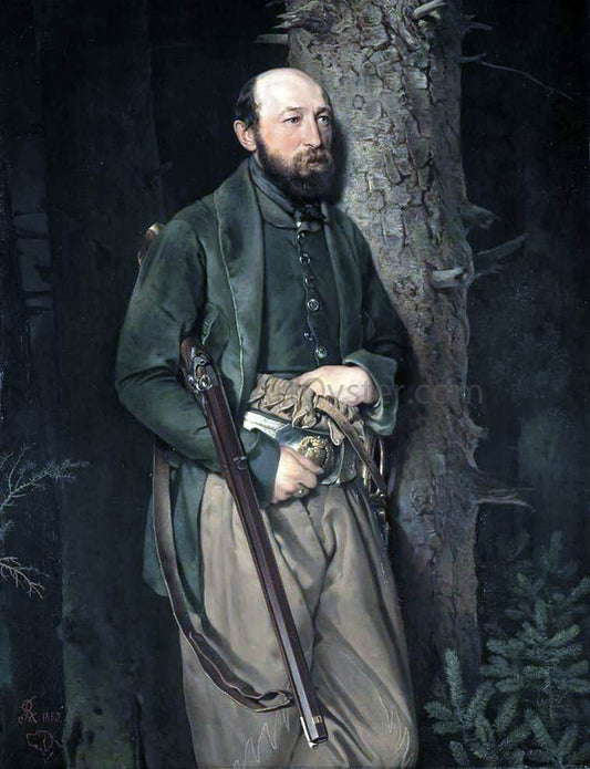  Ferdinand Von Rayski The Royal Saxon Forestry Inspector Carl Ludwig von Schonberg - Hand Painted Oil Painting