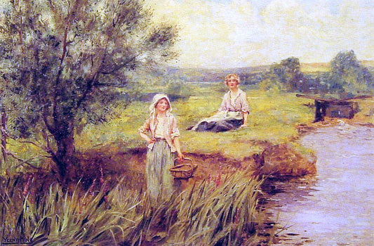  Henry Yeend King The Rush Gatherers - Hand Painted Oil Painting