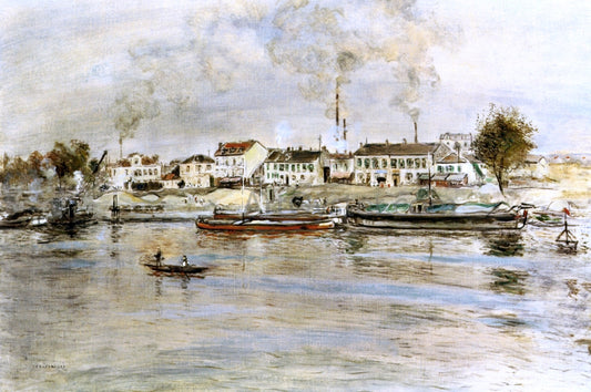  Jean-Francois Raffaelli The Saine at Suresnes, Issy-les-Mouleneaux - Hand Painted Oil Painting