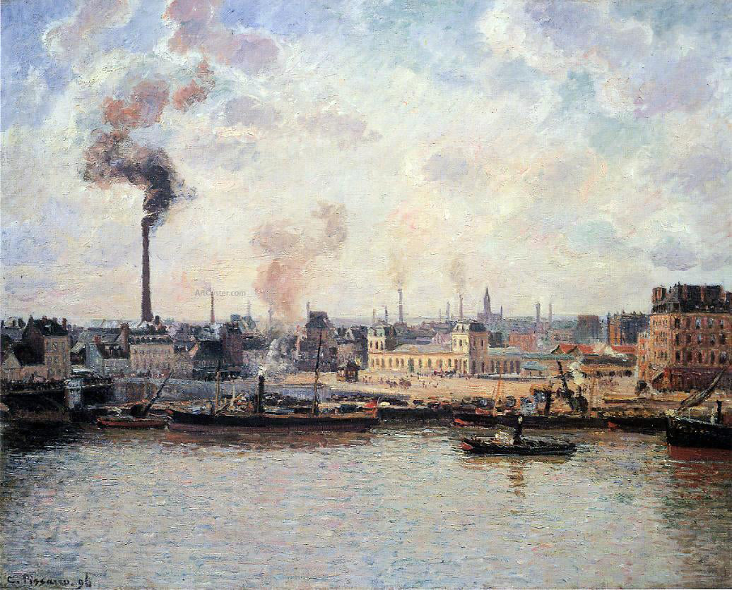  Camille Pissarro The Saint-Sever Quay, Rouen - Hand Painted Oil Painting