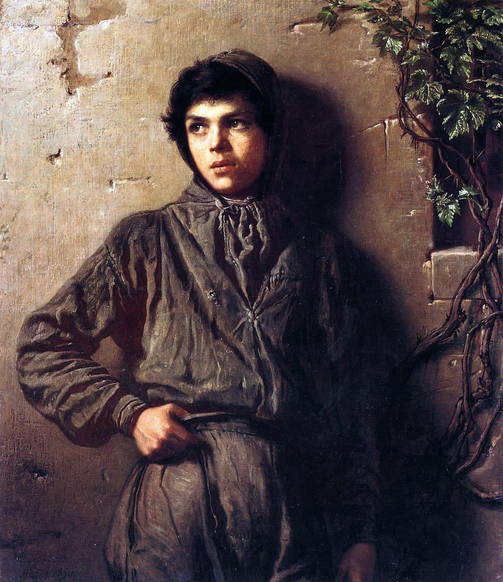  Eastman Johnson The Savoyard Boy - Hand Painted Oil Painting