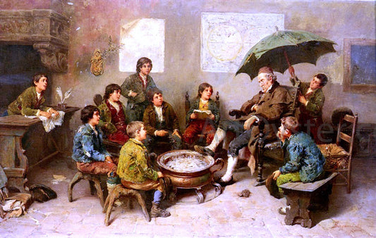  Francesco Bergamini The School Room - Hand Painted Oil Painting
