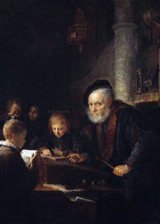  Gerrit Dou The Schoolmaster - Hand Painted Oil Painting