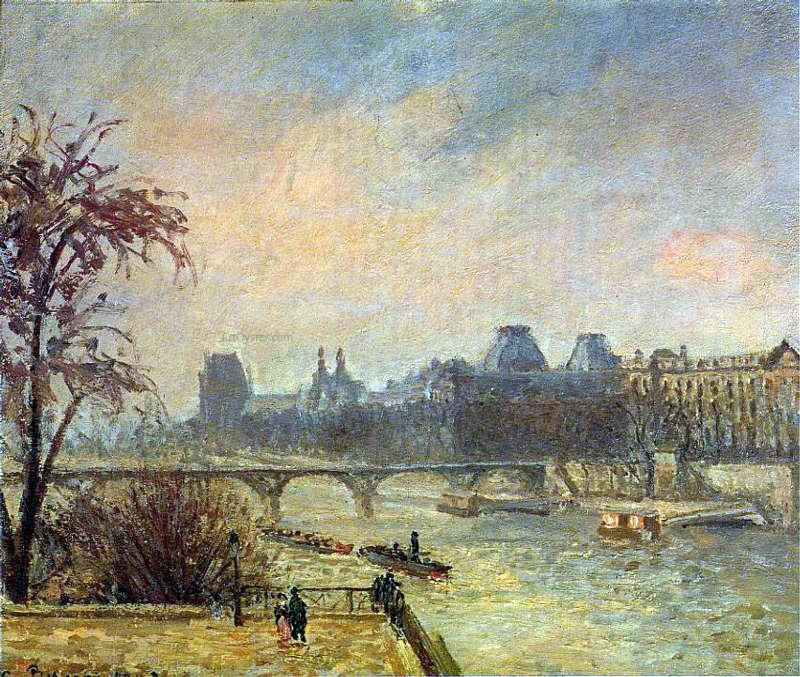  Camille Pissarro The Seine and the Louvre, Paris - Hand Painted Oil Painting