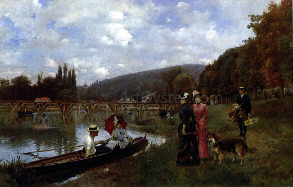  Julius LeBlanc Stewart The Seine at Bougival - Hand Painted Oil Painting