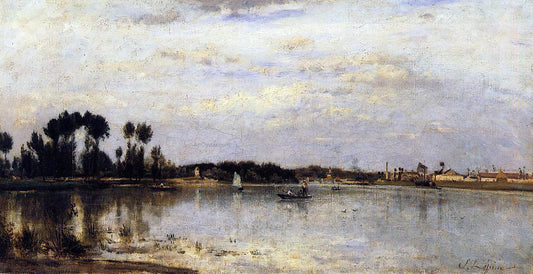  Stanislas Lepine The Seine at Ile Saint-Denis - Hand Painted Oil Painting