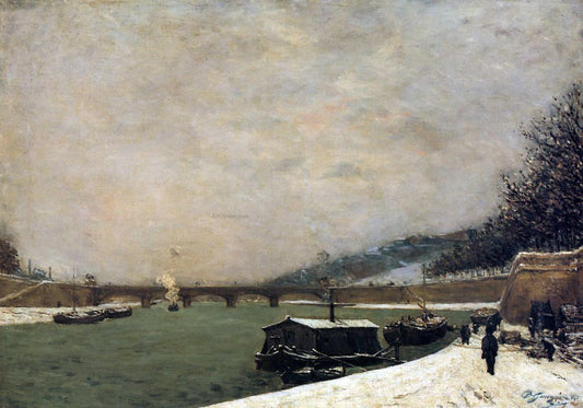  Paul Gauguin The Seine, Pont d'Iena, Snowing - Hand Painted Oil Painting