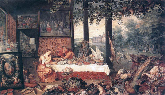  The Elder Jan Brueghel The Sense of Taste - Hand Painted Oil Painting