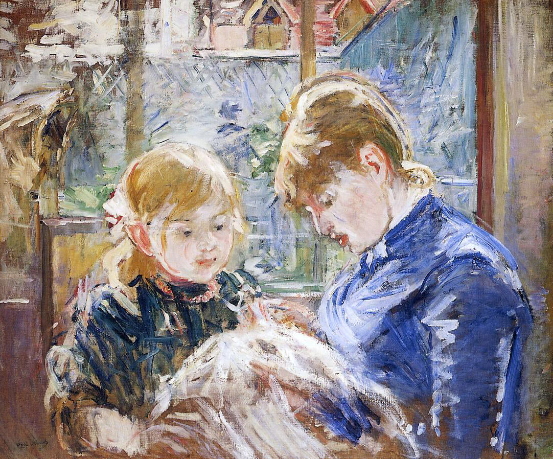  Berthe Morisot The Sewing Lesson (also known as The Artist's Daughter, Julie, with Her Nanny) - Hand Painted Oil Painting