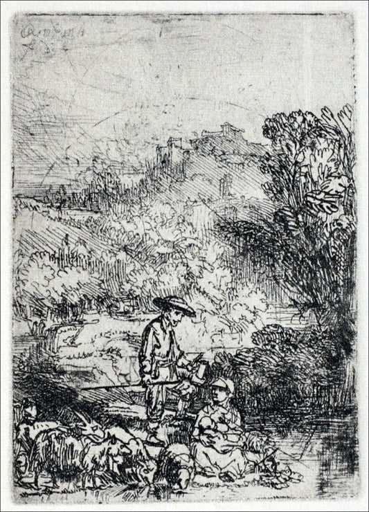  Rembrandt Van Rijn The Shepards in the Woods - Hand Painted Oil Painting