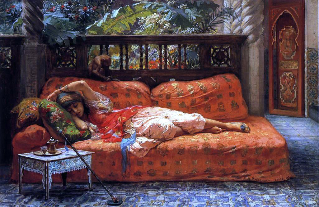  Frederick Arthur Bridgeman A Siesta - Hand Painted Oil Painting