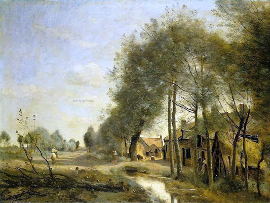  Jean-Baptiste-Camille Corot The Sin-le-Noble Road near Douai - Hand Painted Oil Painting