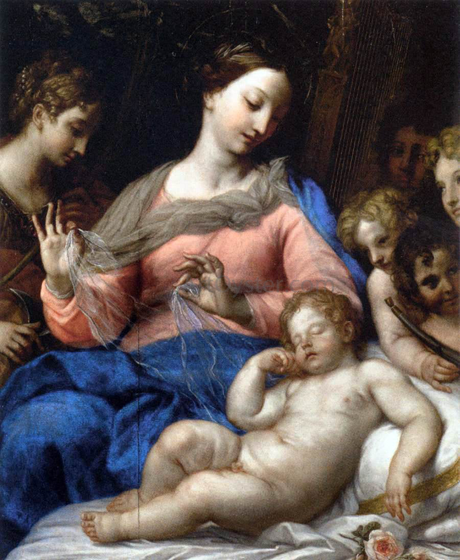  Carlo Maratti The Sleep of the Infant Jesus, with Musician Angels - Hand Painted Oil Painting