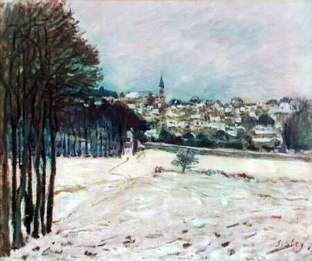  Alfred Sisley The Snow at Marly-Le-Roi - Hand Painted Oil Painting