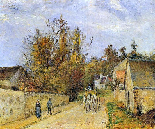  Camille Pissarro The Stage on the Road from Ennery to l'Hermigate, Pontoise - Hand Painted Oil Painting