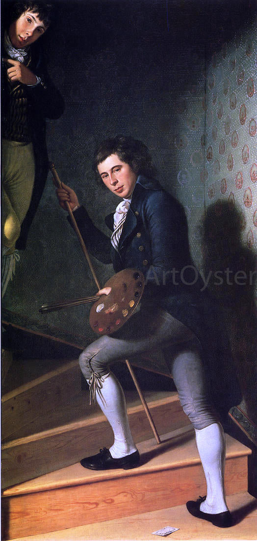  Charles Willson Peale The Staircase Group (also known as Raphael and Titian Ramsey Peale) - Hand Painted Oil Painting
