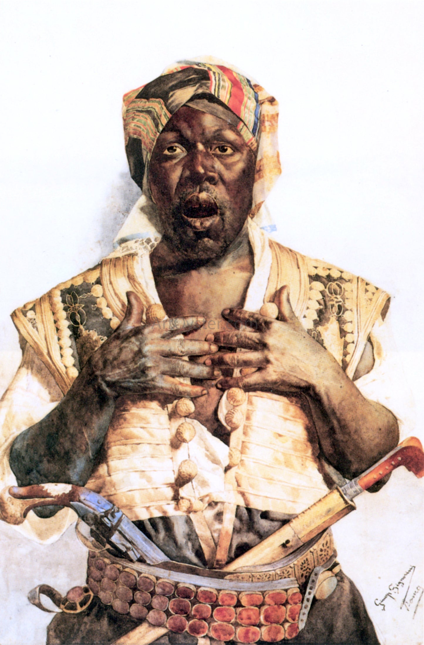  Guiseppe Signorini The Startled Arab - Hand Painted Oil Painting