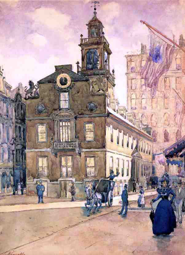  James Kinsella The State House from Park Street, Boston - Hand Painted Oil Painting