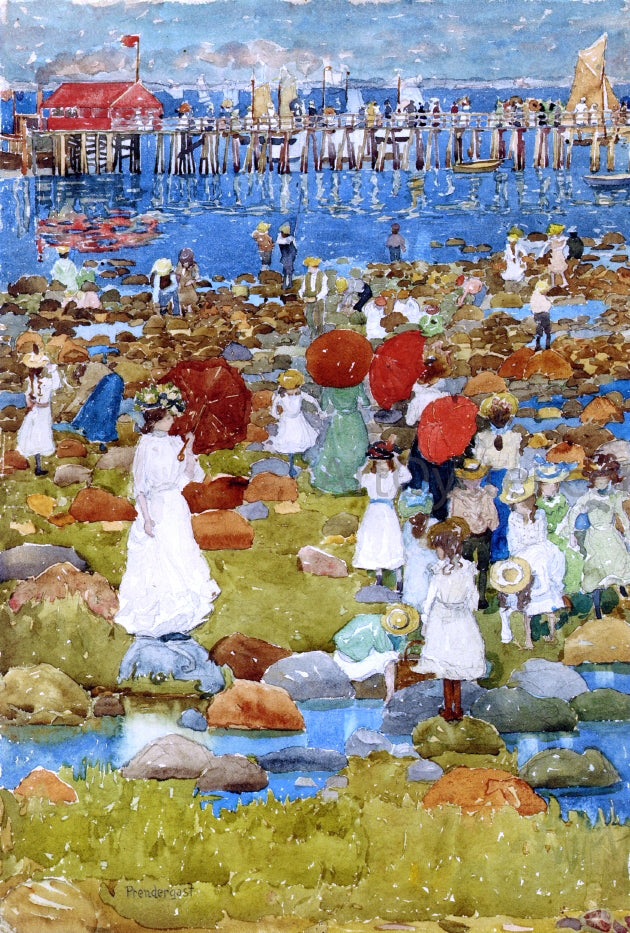  Maurice Prendergast The Stony Beach, Ogunquit - Hand Painted Oil Painting