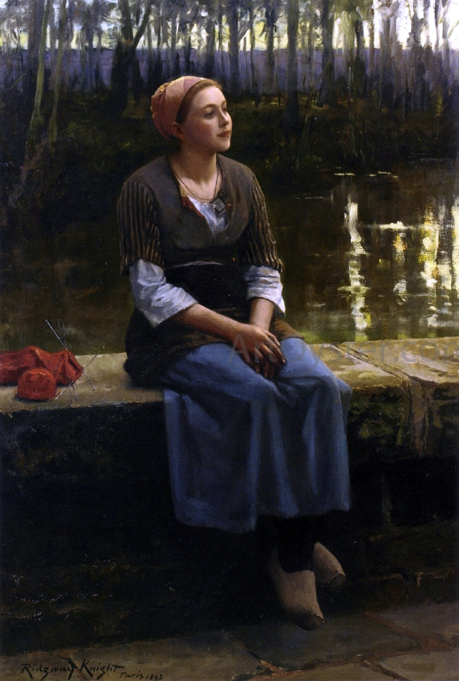  Daniel Ridgway Knight The Stroller - Hand Painted Oil Painting