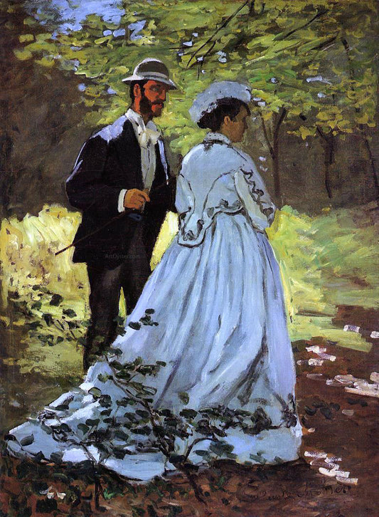  Claude Oscar Monet The Strollers (study for 'Luncheon on the Grass') - Hand Painted Oil Painting