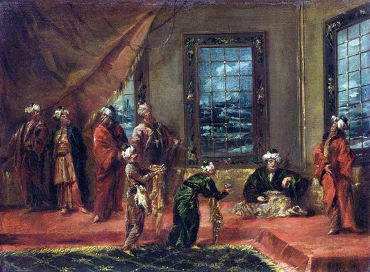  Giovanni Antonio Guardi The Sultan Being Brought Food and Drink - Hand Painted Oil Painting