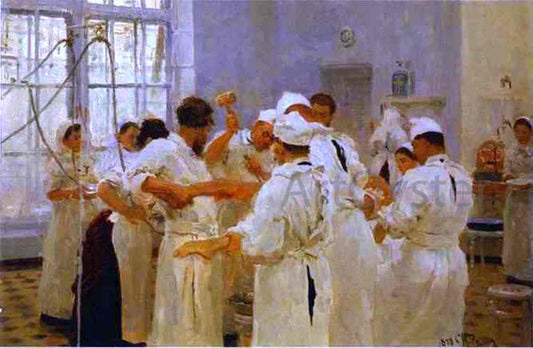  Ilia Efimovich Repin The Surgeon E. Pavlov in the Operating Theater - Hand Painted Oil Painting
