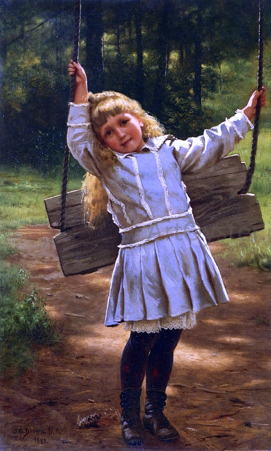  John George Brown The Swing - Hand Painted Oil Painting