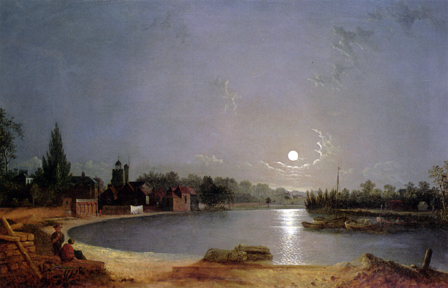  Henry Pether The Thames At Moonlight, Twickenham - Hand Painted Oil Painting