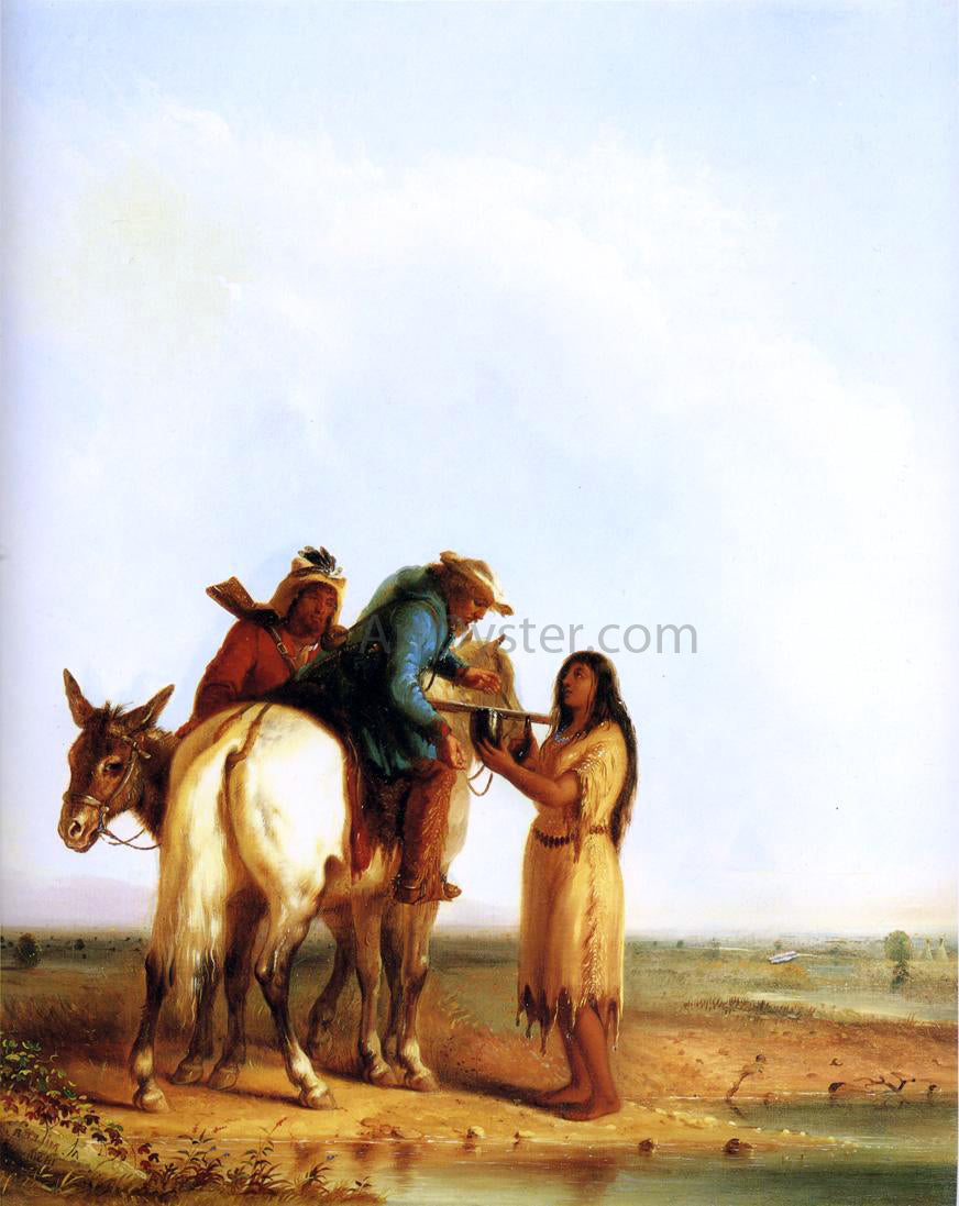  Alfred Jacob Miller The Thirsty Trapper - Hand Painted Oil Painting