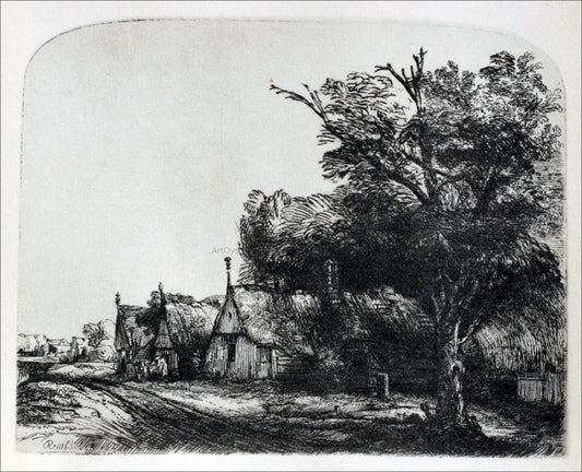  Rembrandt Van Rijn The Three Cottages - Hand Painted Oil Painting