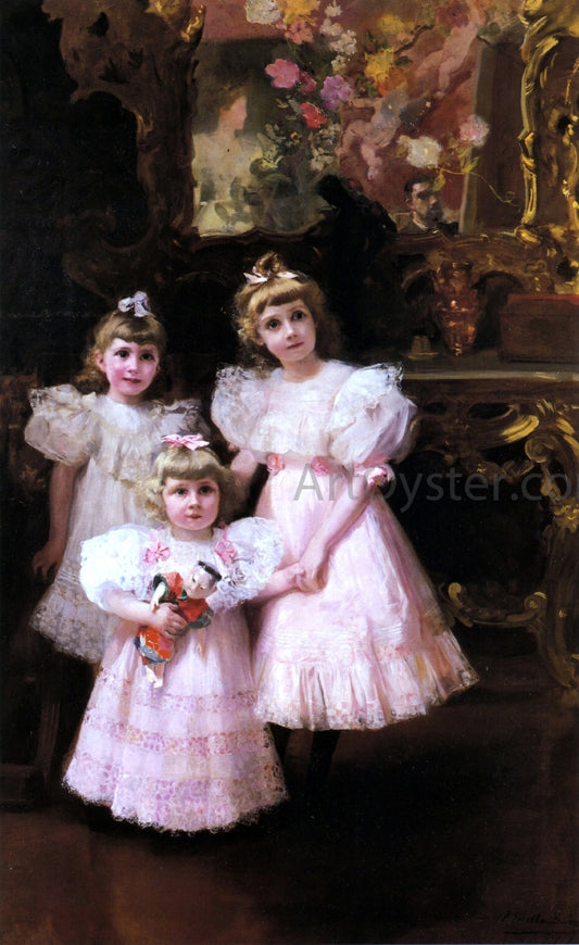  Joaquin Sorolla Y Bastida The Three Errazuriz Sisters - Hand Painted Oil Painting