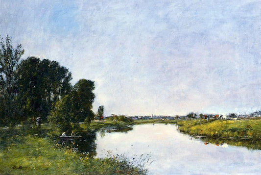  Eugene-Louis Boudin The Touques at Saint-Arnoult - Hand Painted Oil Painting