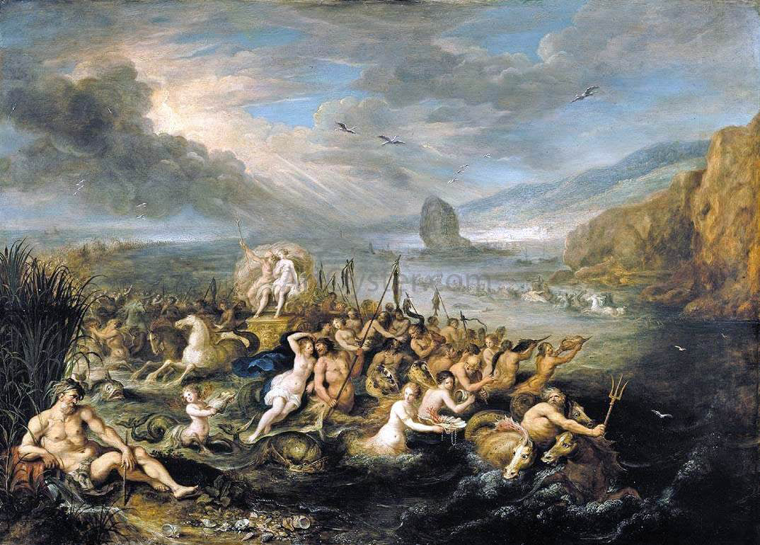  II Frans Francken The Triumph of Neptune and Amphitrite - Hand Painted Oil Painting