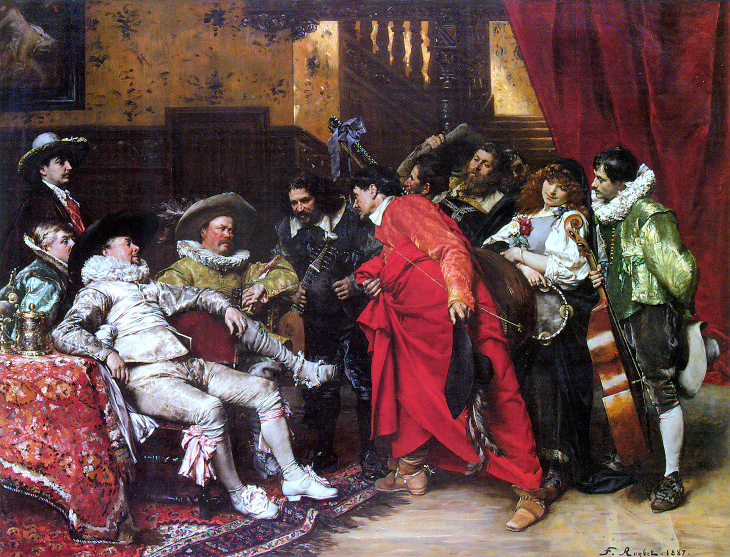  Ferdinand Roybet The Troubadours - Hand Painted Oil Painting