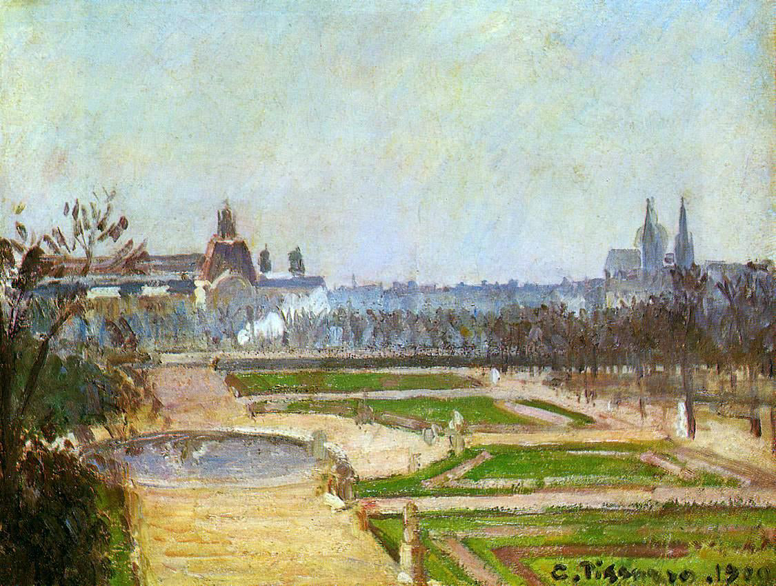  Camille Pissarro The Tuileries and the Louvre - Hand Painted Oil Painting