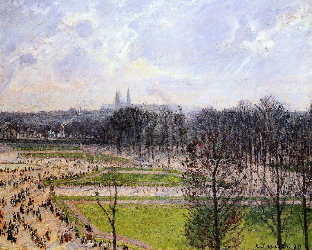  Camille Pissarro The Tuileries Gardens: Winter Afternoon - Hand Painted Oil Painting
