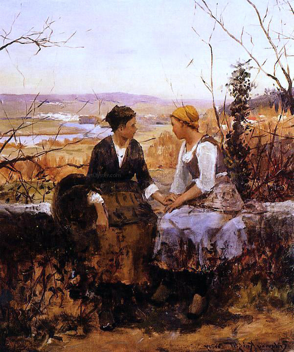  Daniel Ridgway Knight The Two Friends - Hand Painted Oil Painting