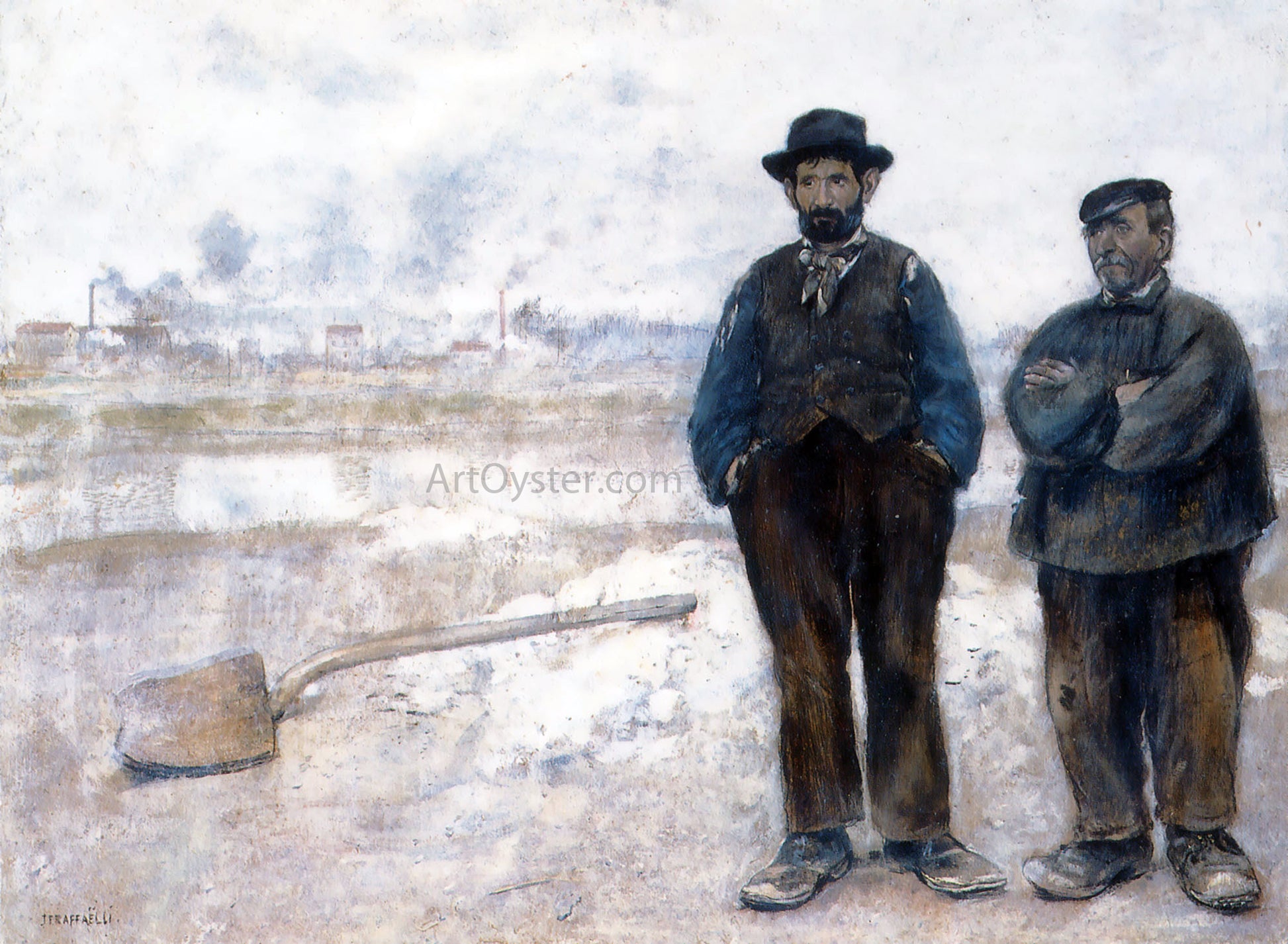  Jean-Francois Raffaelli The Two Workmen - Hand Painted Oil Painting