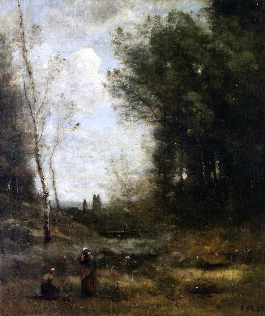  Jean-Baptiste-Camille Corot The Valley - Hand Painted Oil Painting
