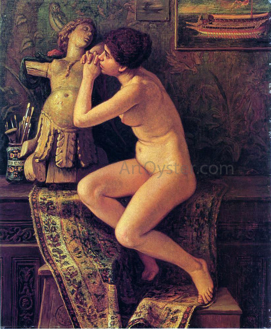  Elihu Vedder The Venetian Model - Hand Painted Oil Painting