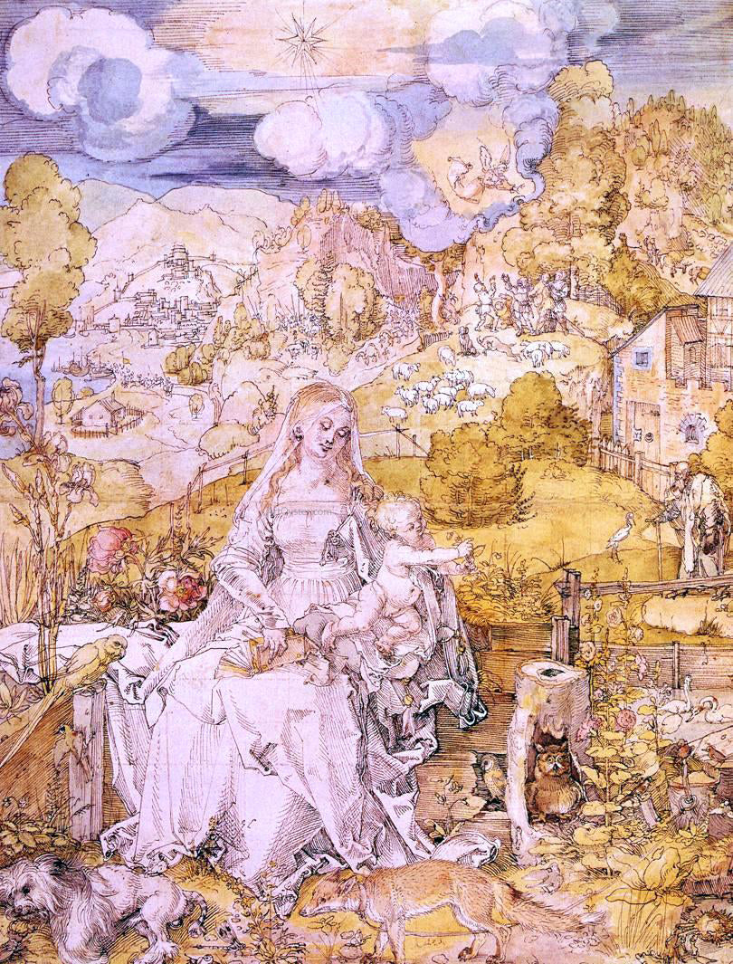  Albrecht Durer The Virgin Among a Multitute of Animals - Hand Painted Oil Painting
