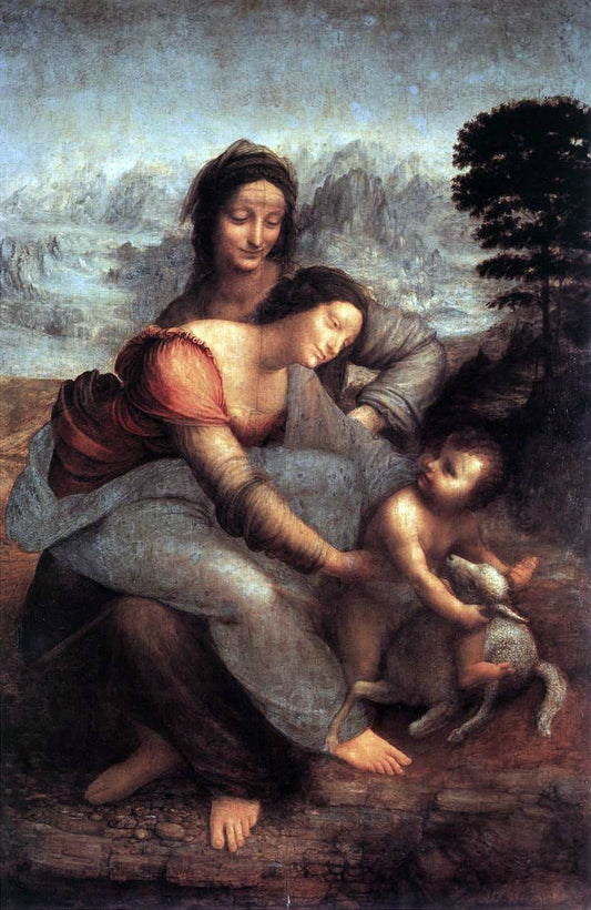  Leonardo Da Vinci The Virgin and Child with St Anne - Hand Painted Oil Painting