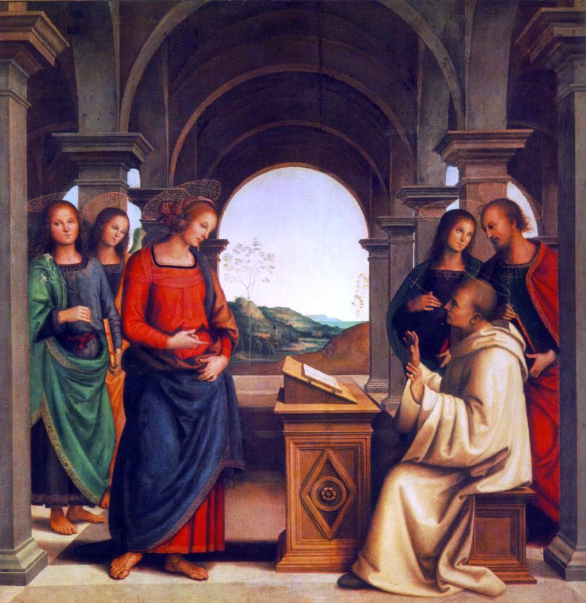  Pietro Perugino The Vision of St. Bernard - Hand Painted Oil Painting